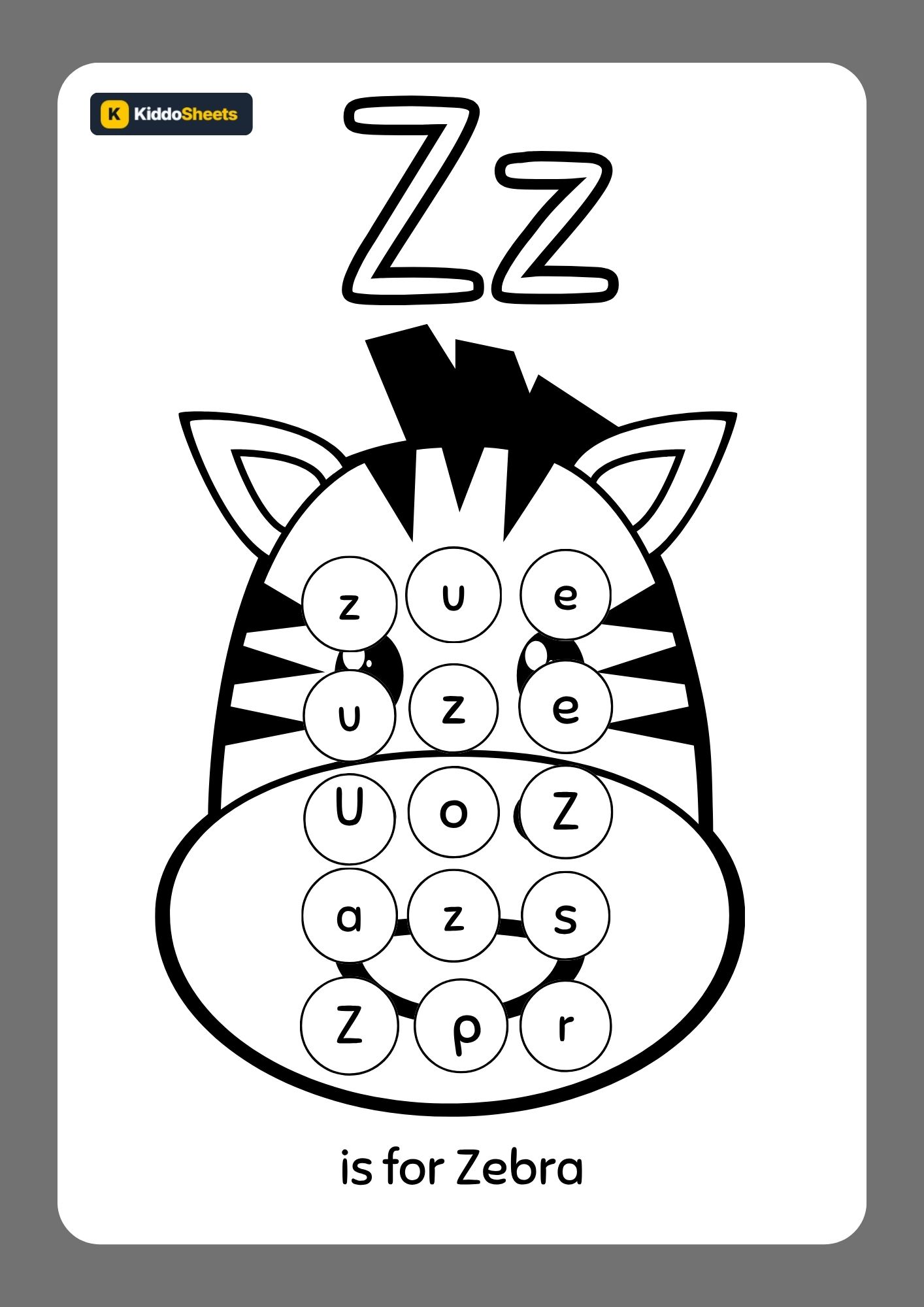 Find The Letter Zz