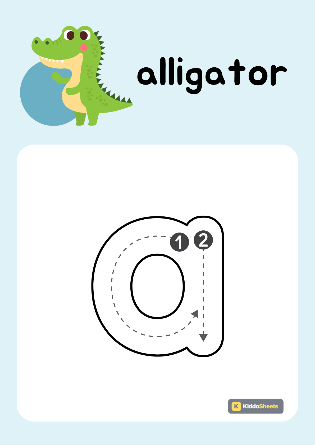 Animals Alphabet (a) Lowercase Tracing Activities 