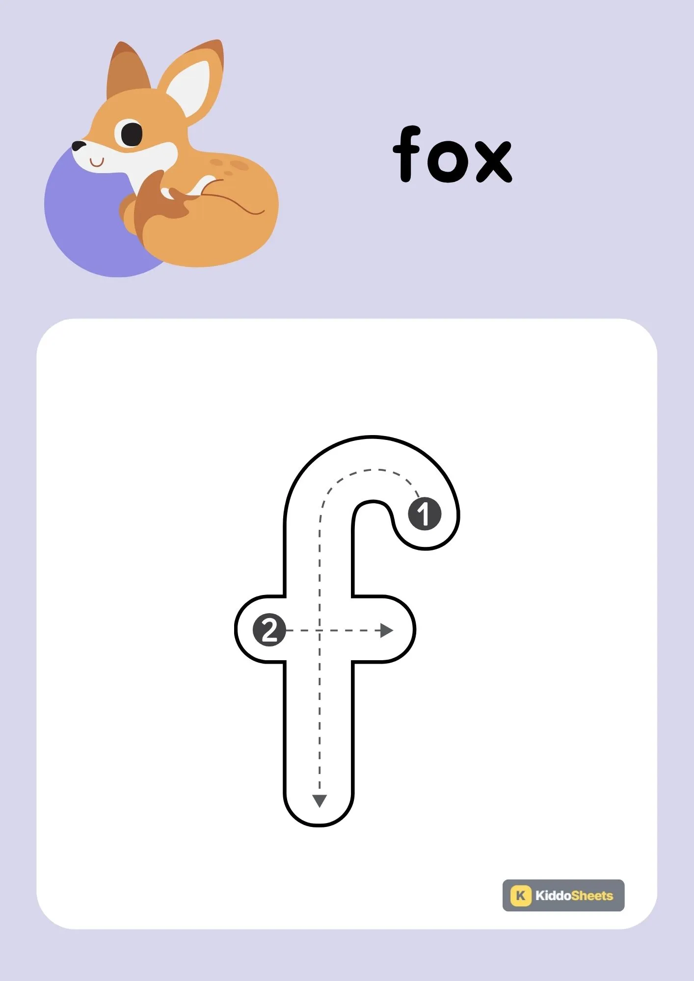 Animals Alphabet (f) Lowercase Tracing Activities