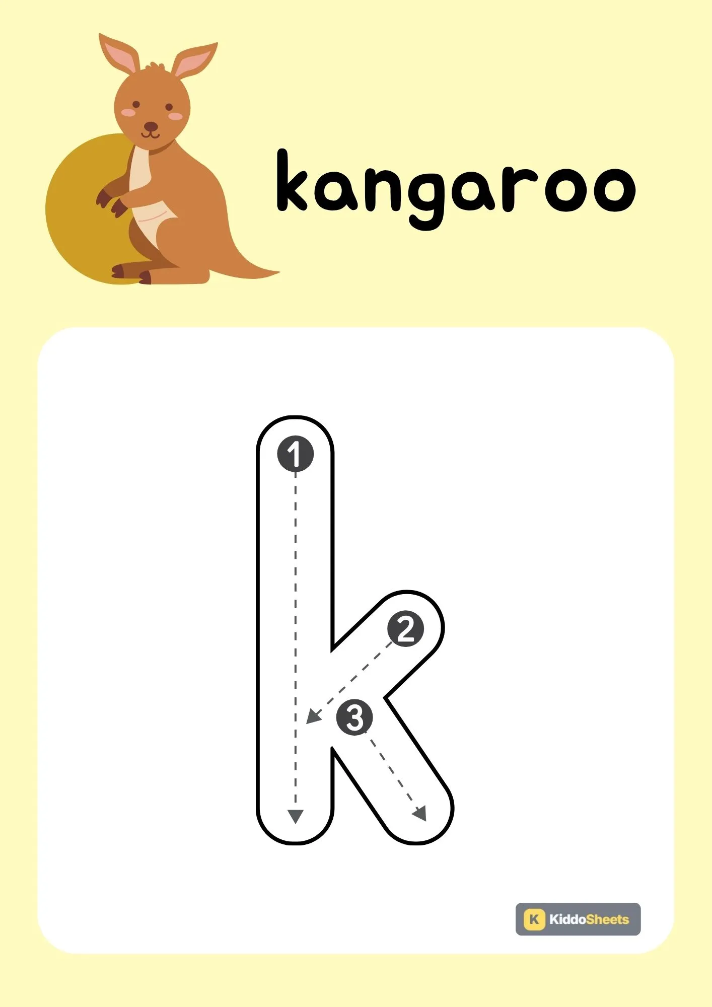 Animals Alphabet (k) Lowercase Tracing Activities