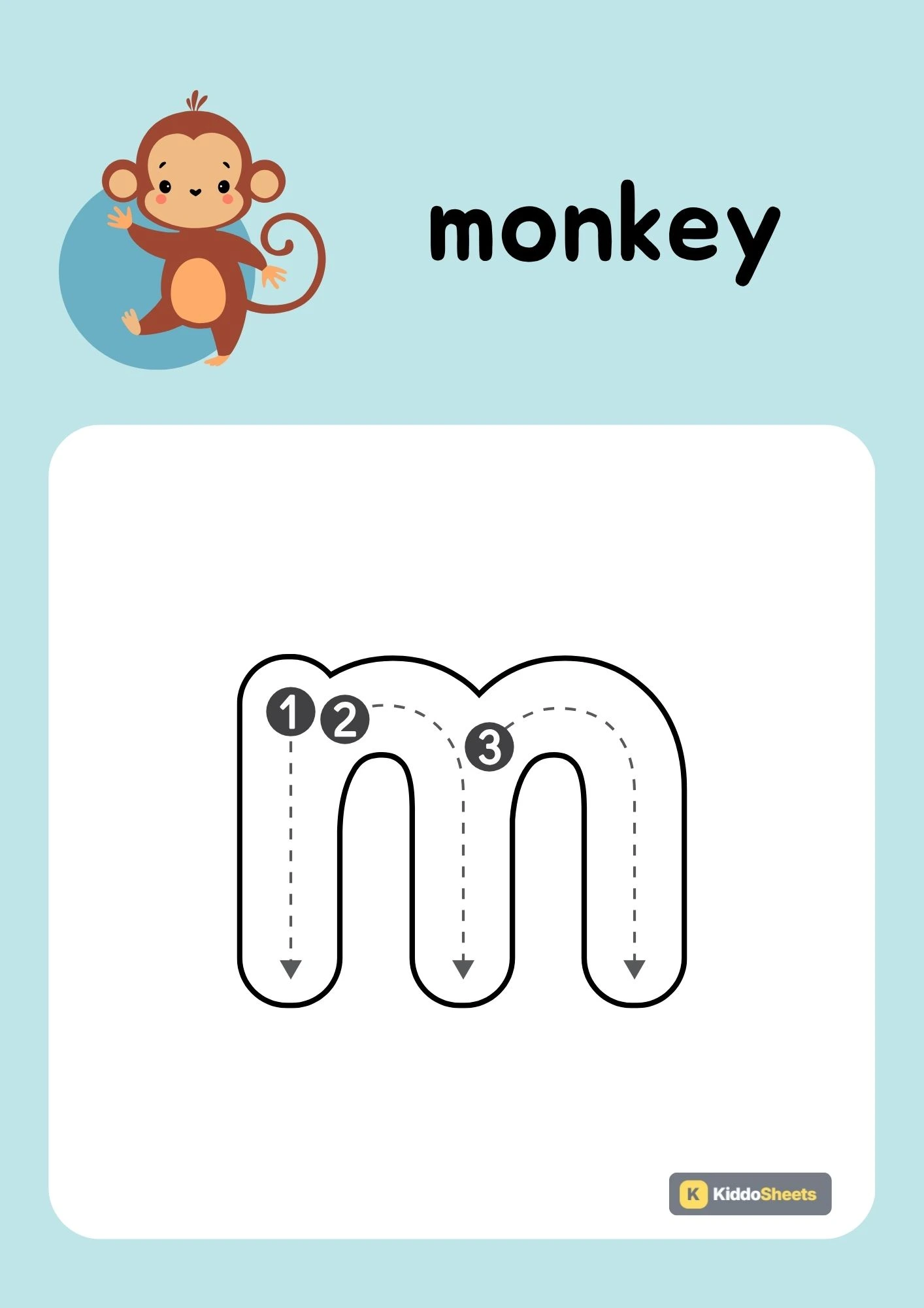 Animals Alphabet (m) Lowercase Tracing Activities