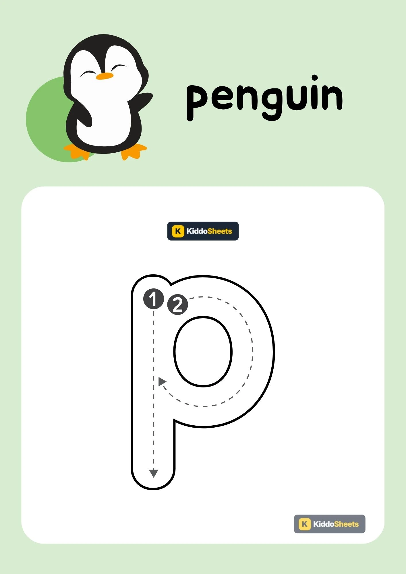 Animals Alphabet (p) Lowercase Tracing Activities