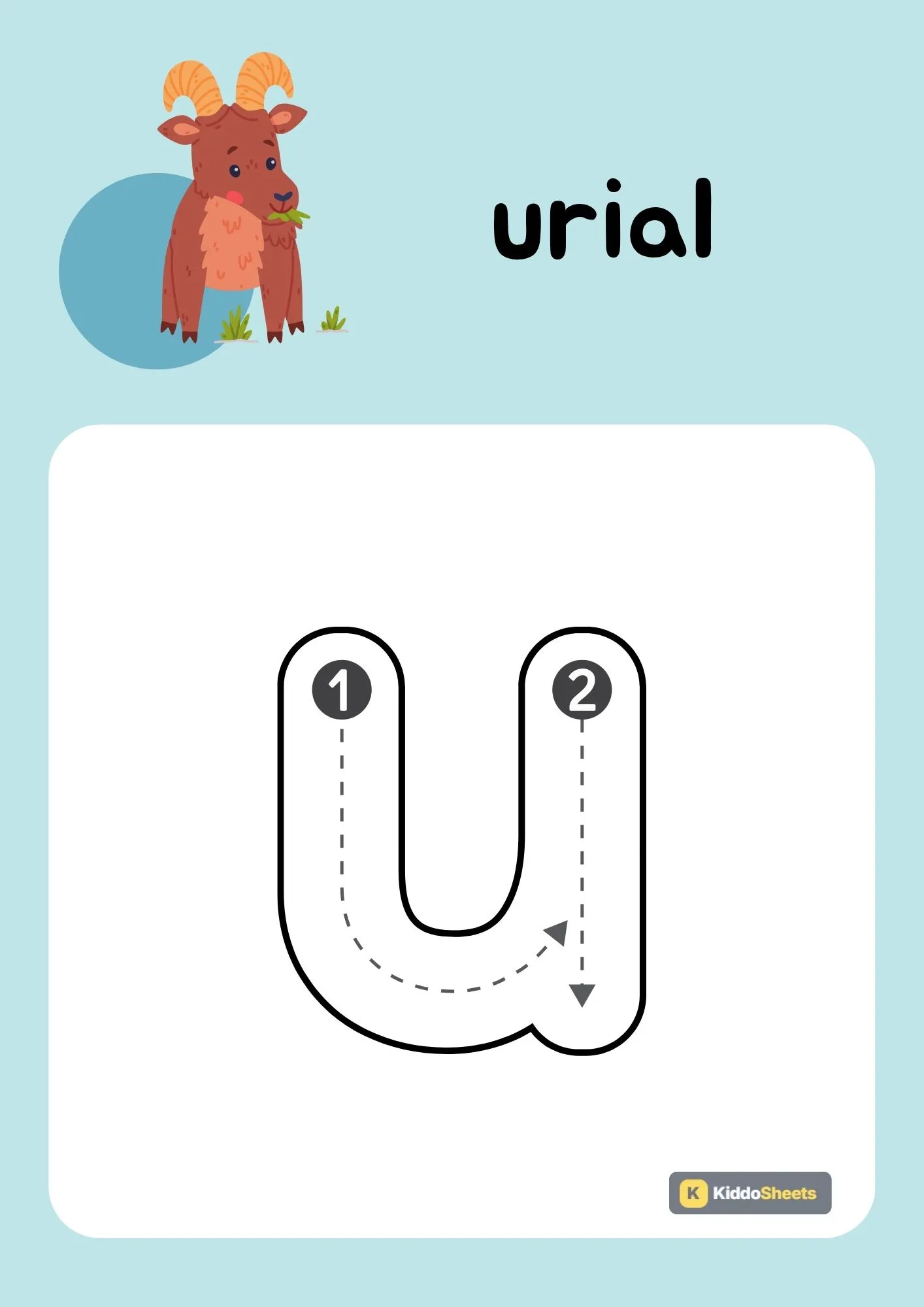 Animals Alphabet (u) Lowercase Tracing Activities