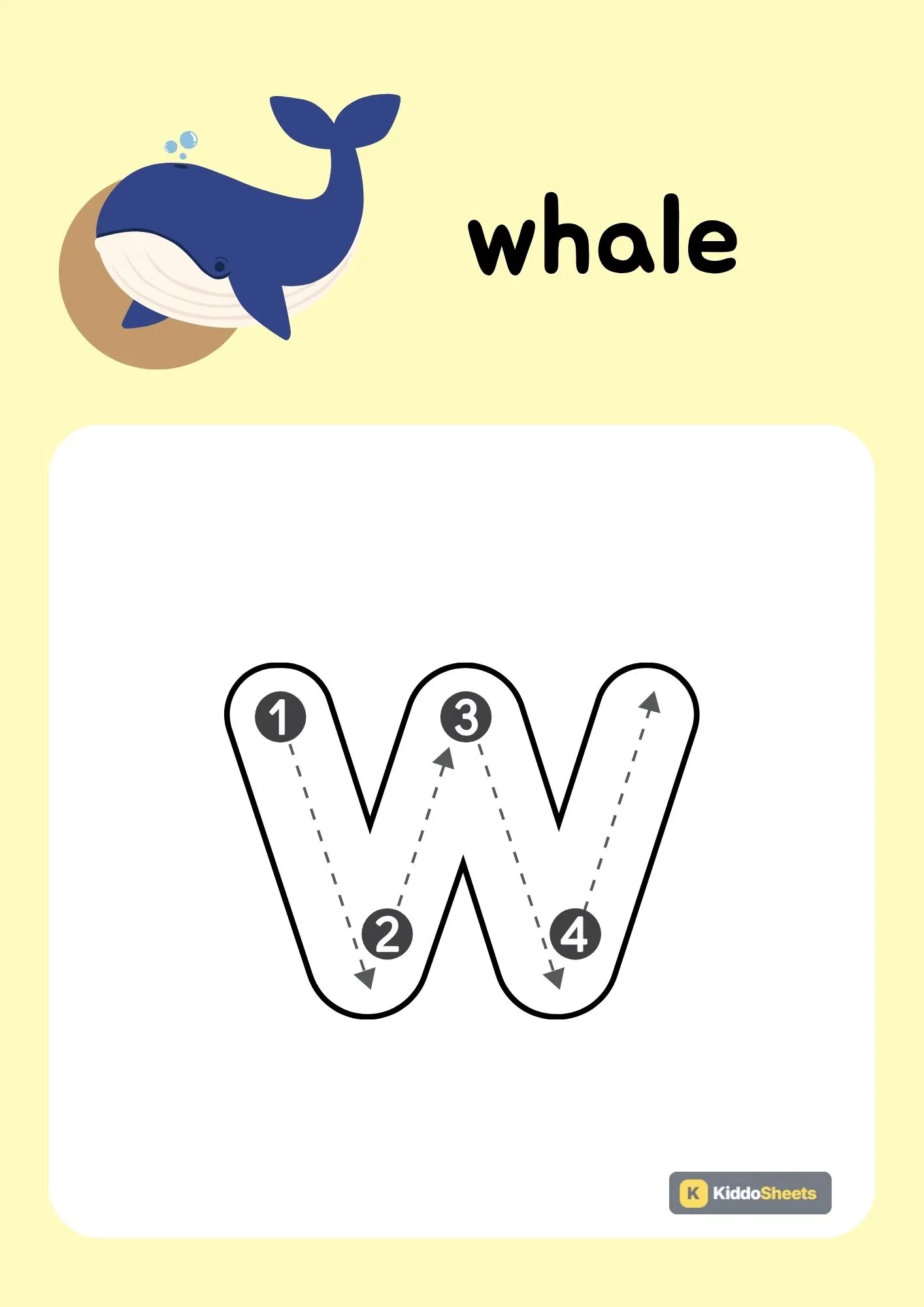 Animals Alphabet (w) Lowercase Tracing Activities