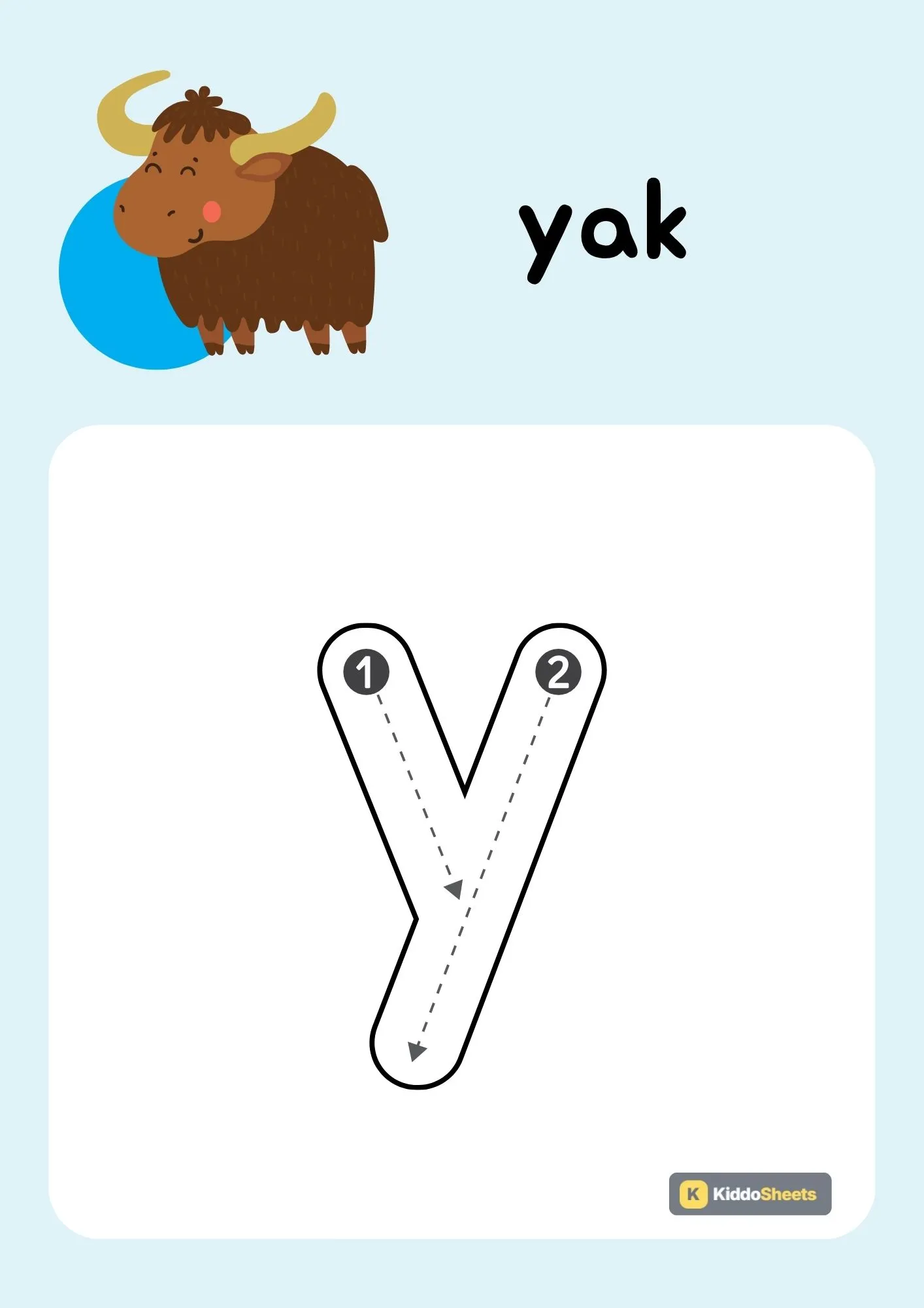 Animals Alphabet (y) Lowercase Tracing Activities