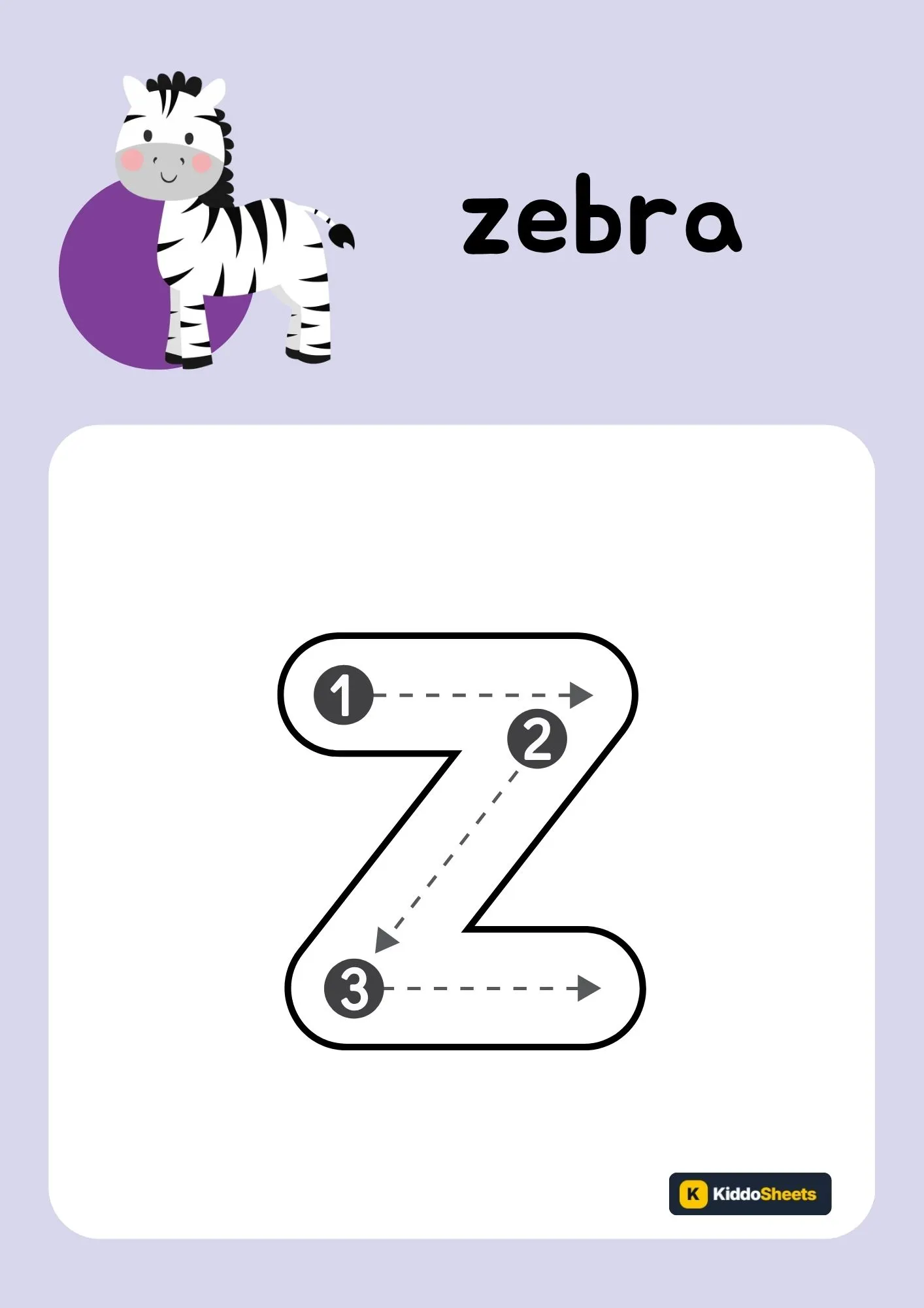 Animals Alphabet (z) Lowercase Tracing Activities