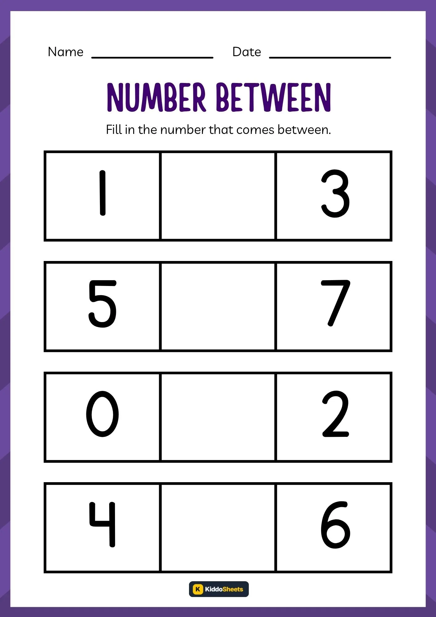 Fill in The Number That Comes Between 2