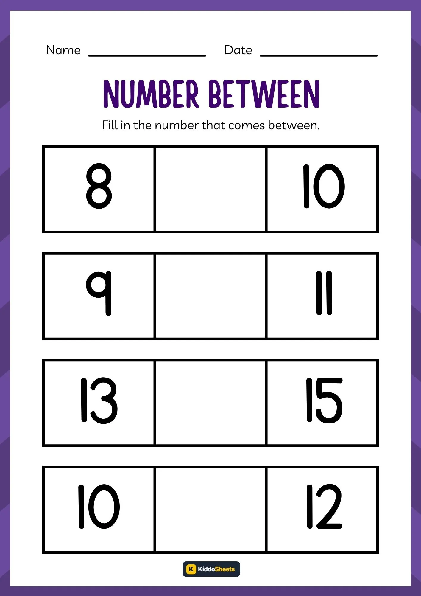 Fill in The Number That Comes Between 3