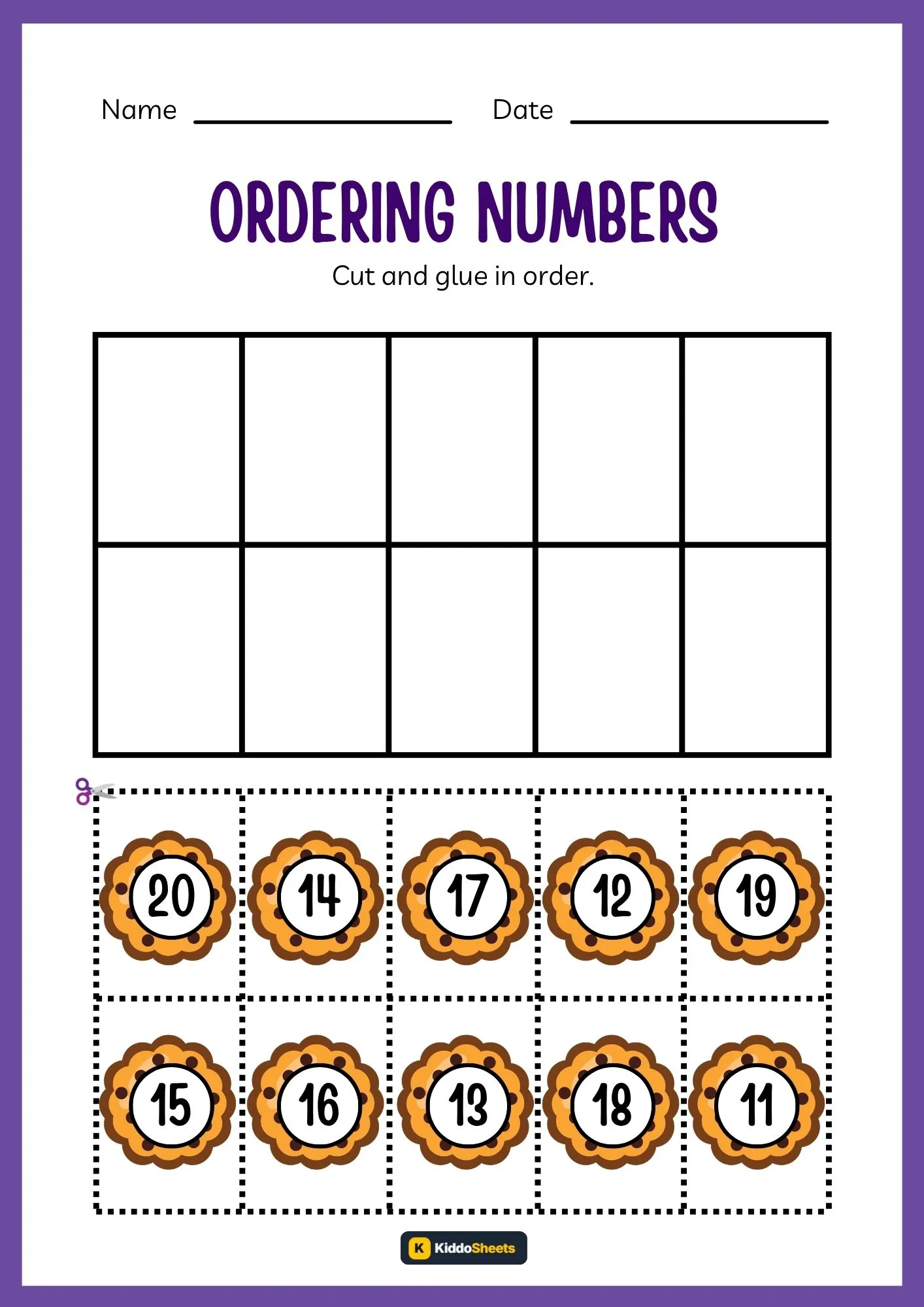 Cut and Glue Ordering Numbers (Cookie)