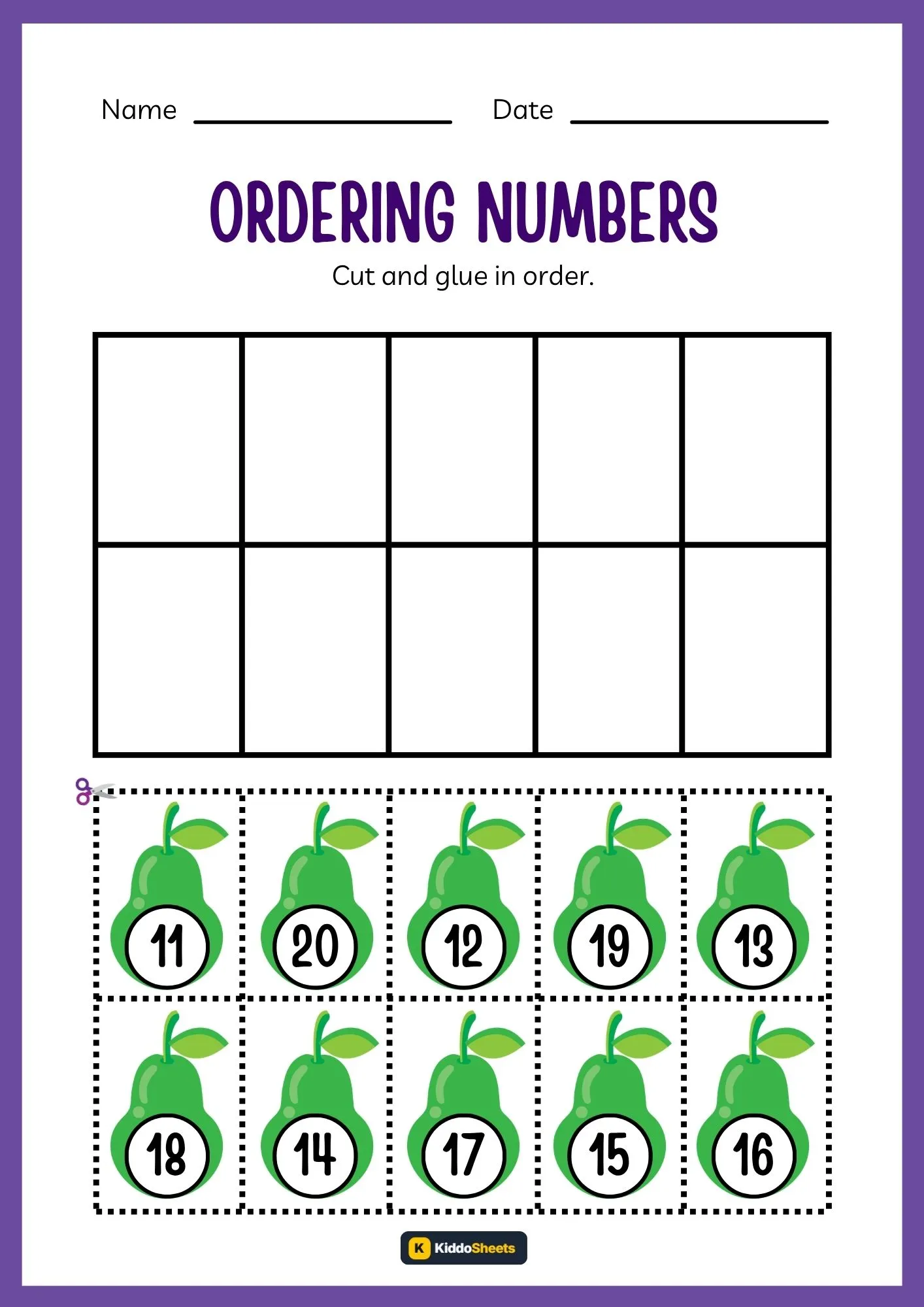 Cut and Glue Ordering Numbers (Pear)