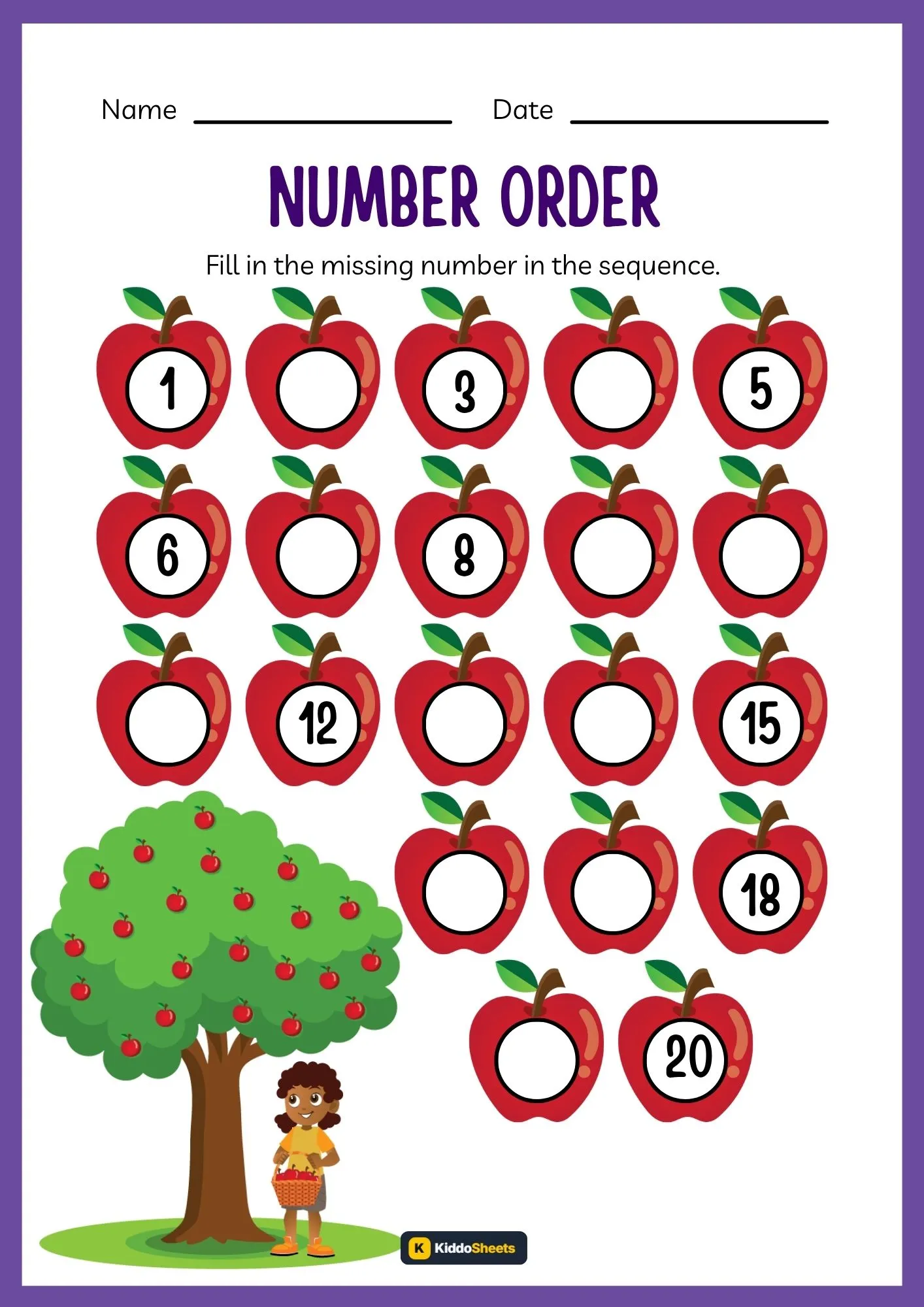 Fill in The Missing Number (Apple)