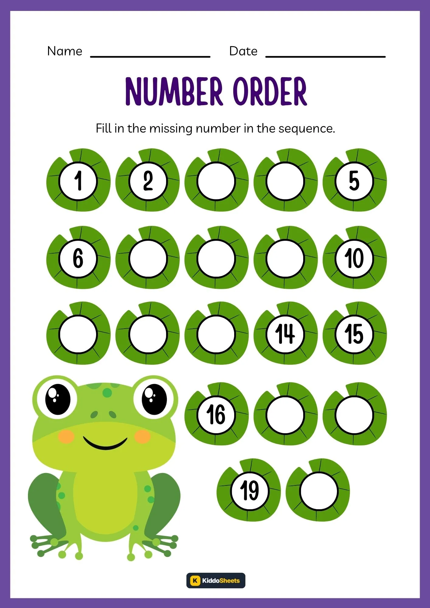 Fill in The Missing Number (Frog)