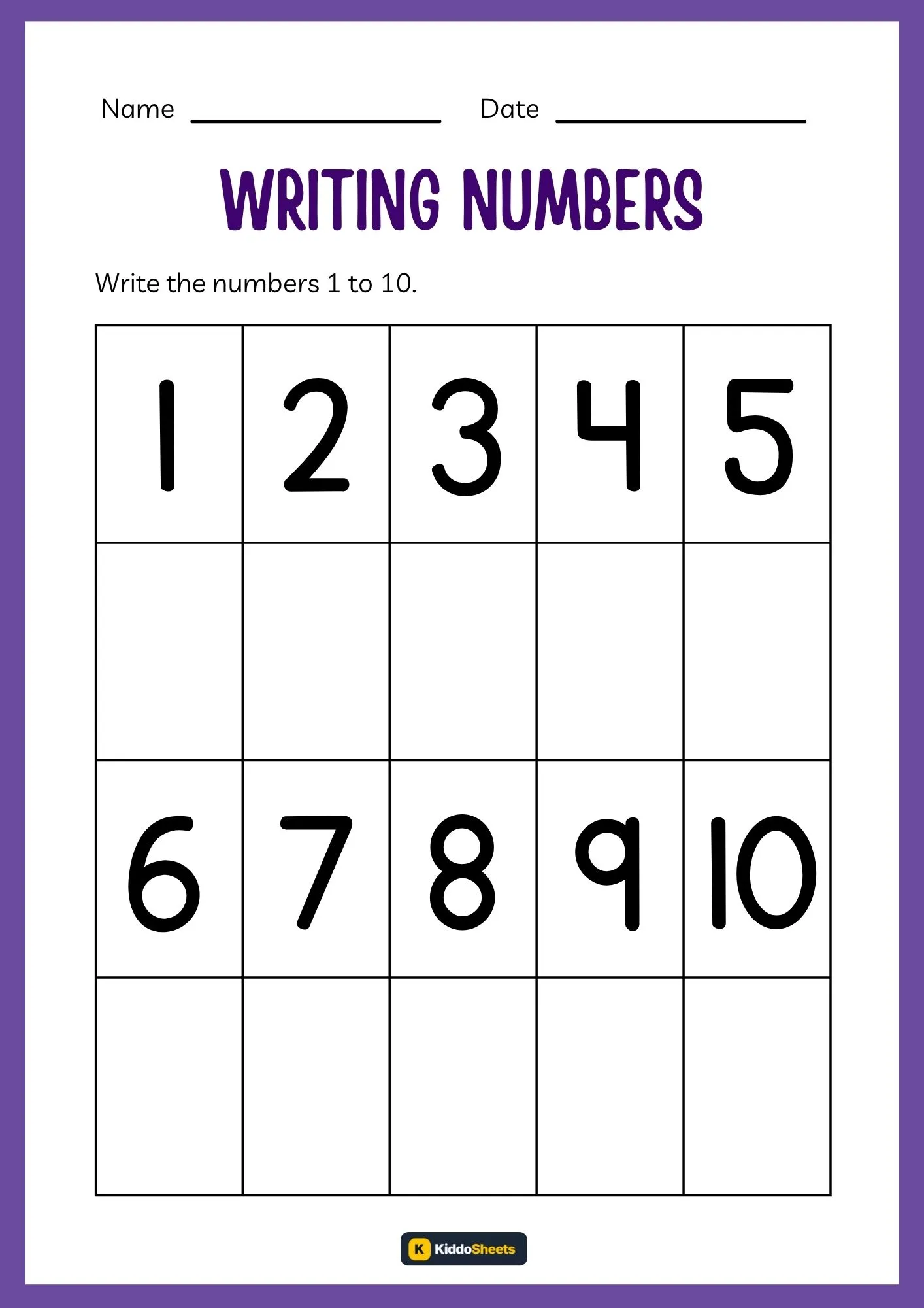 Write The Numbers 1 - 10