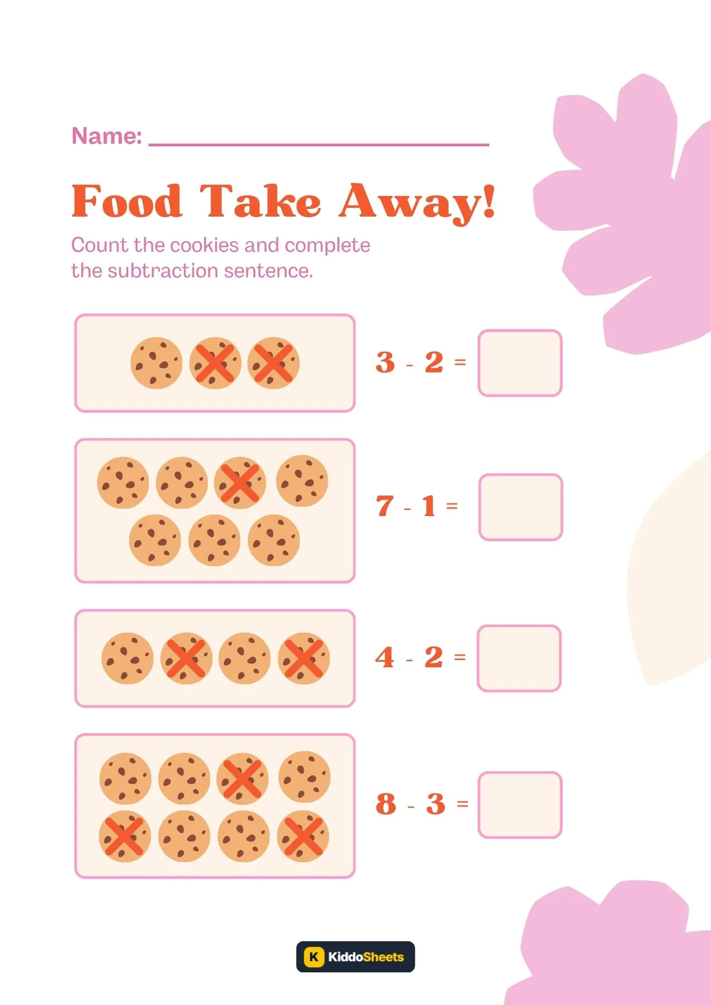 Subtract and Write the Correct Answer Worksheets (23)