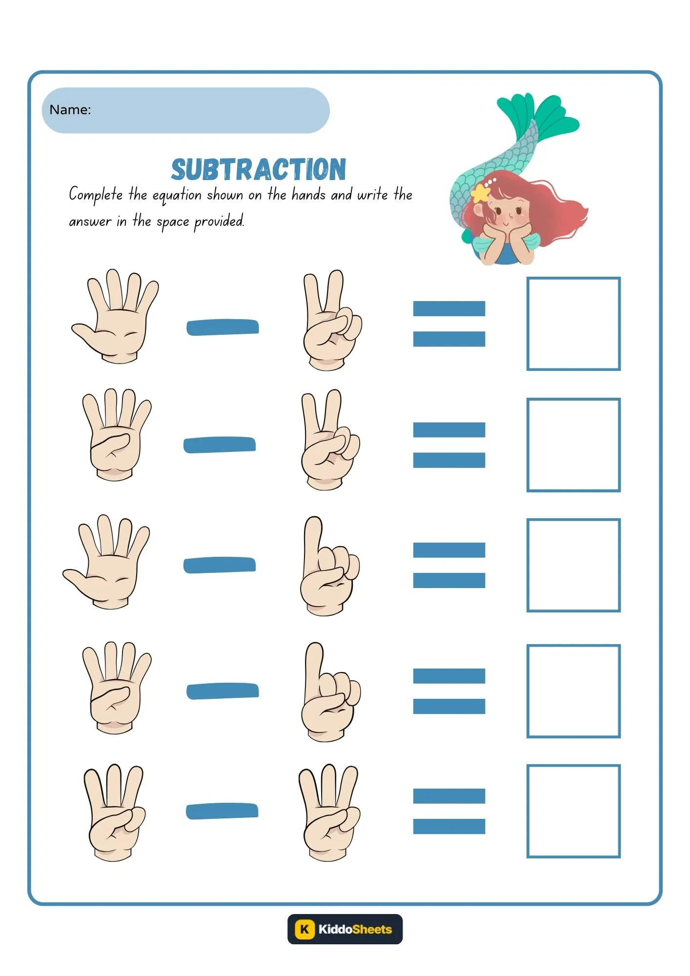 Subtract and Write the Correct Answer Worksheets (24)