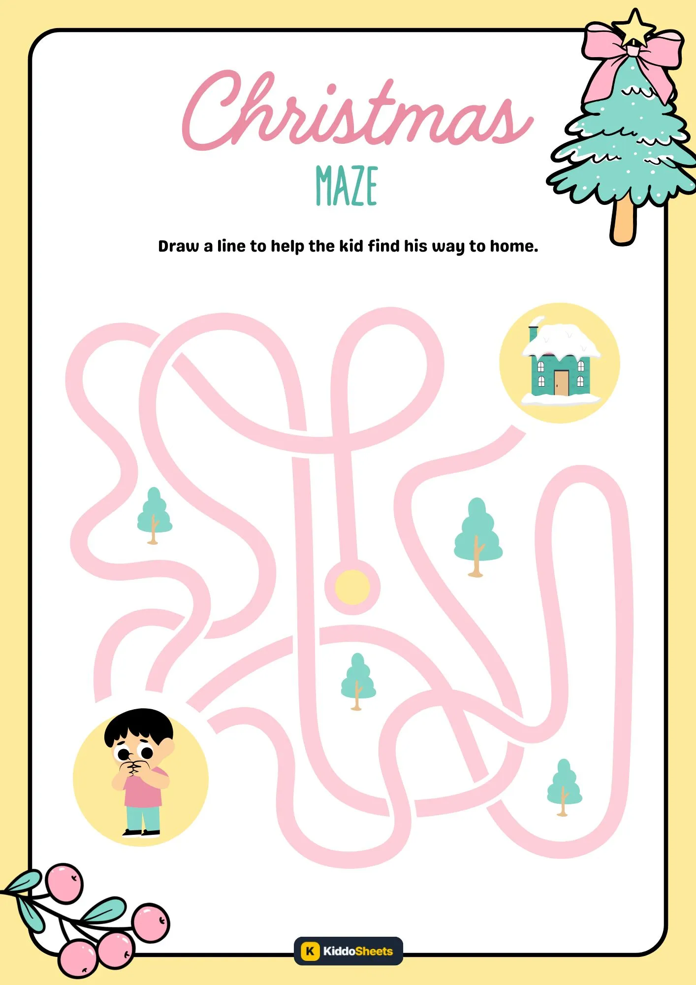 Christmas Maze Activity Worksheet