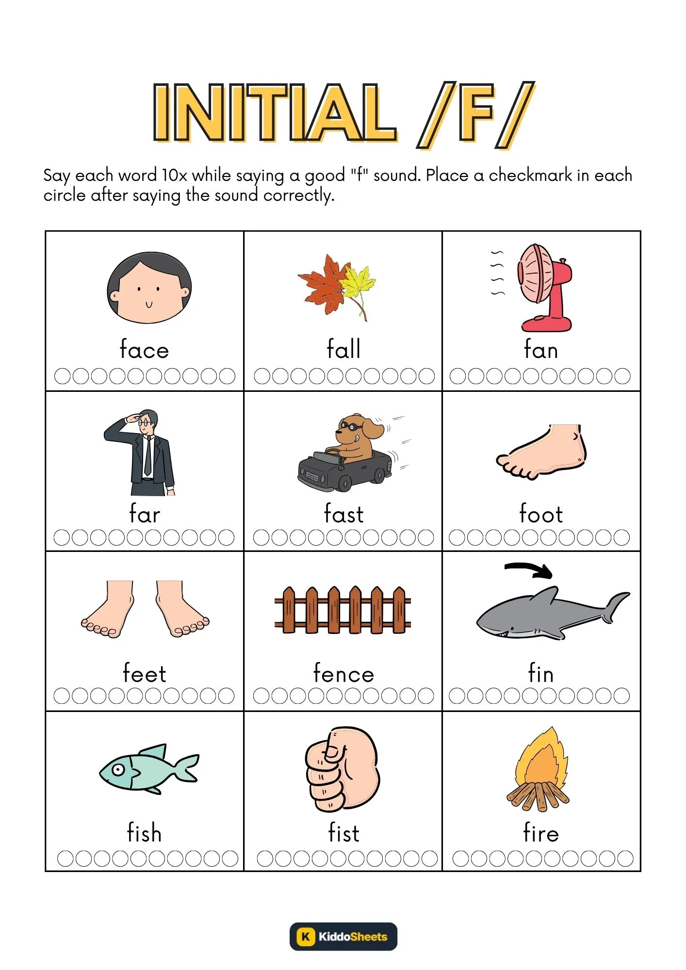 Say Each Words Initial F-2