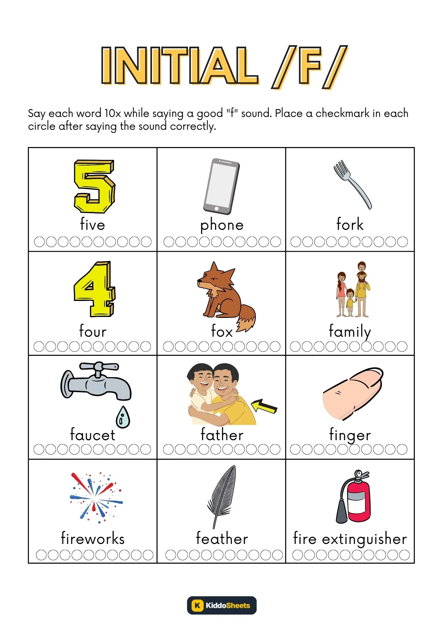 Say Each Words Initial F-1