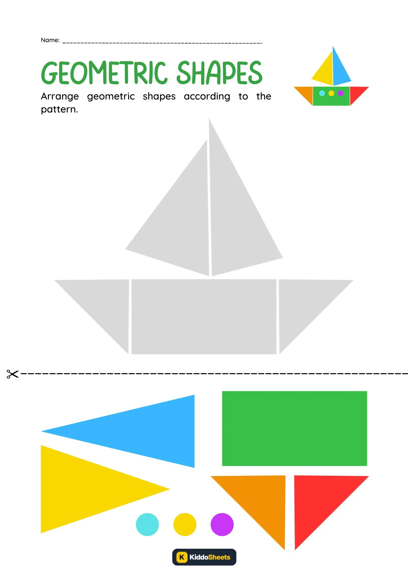 Arrange The Geometric Shapes to The Pattern-3
