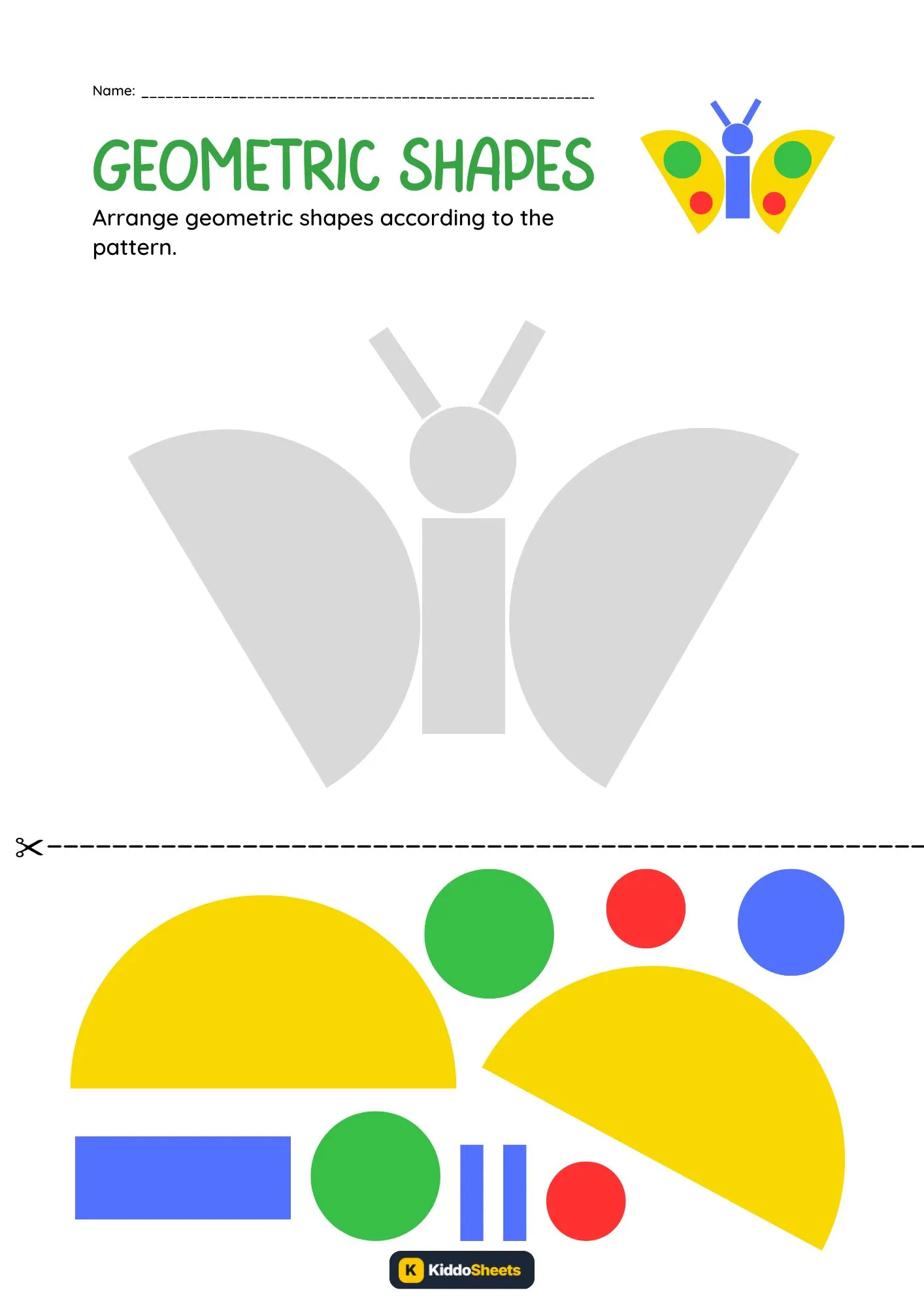 Arrange The Geometric Shapes to The Pattern-1