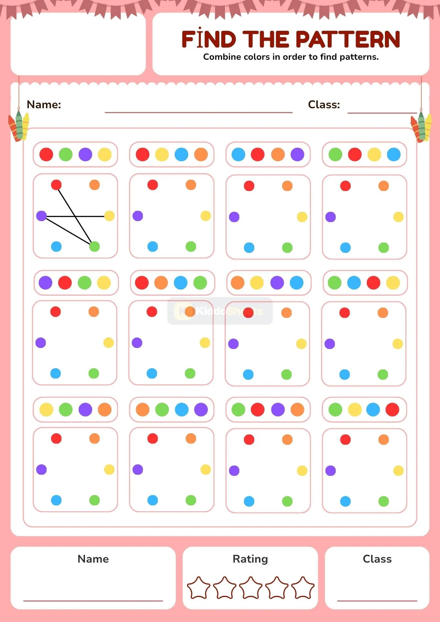Combine Colors in Order to Find Patterns Worksheet