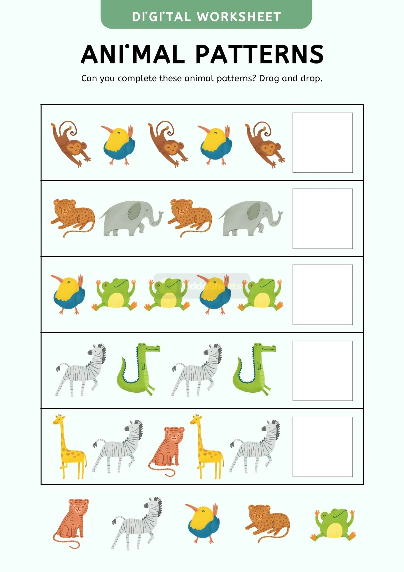 Find the Patterns Cut and Glue Worksheet 4