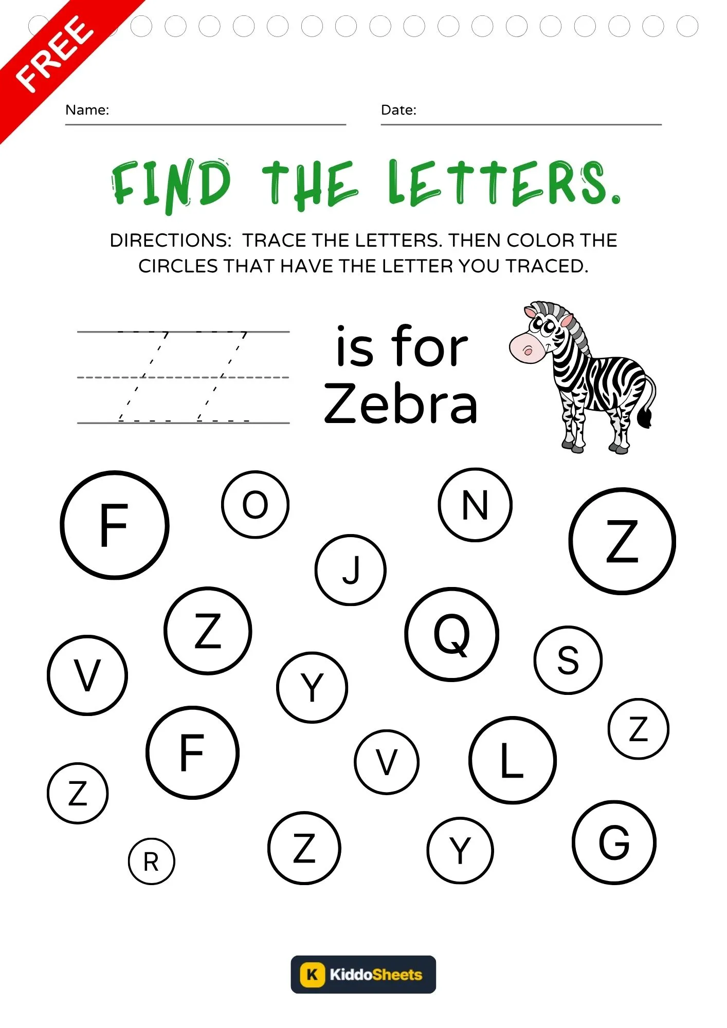 Trace and Coloring the Letters Z