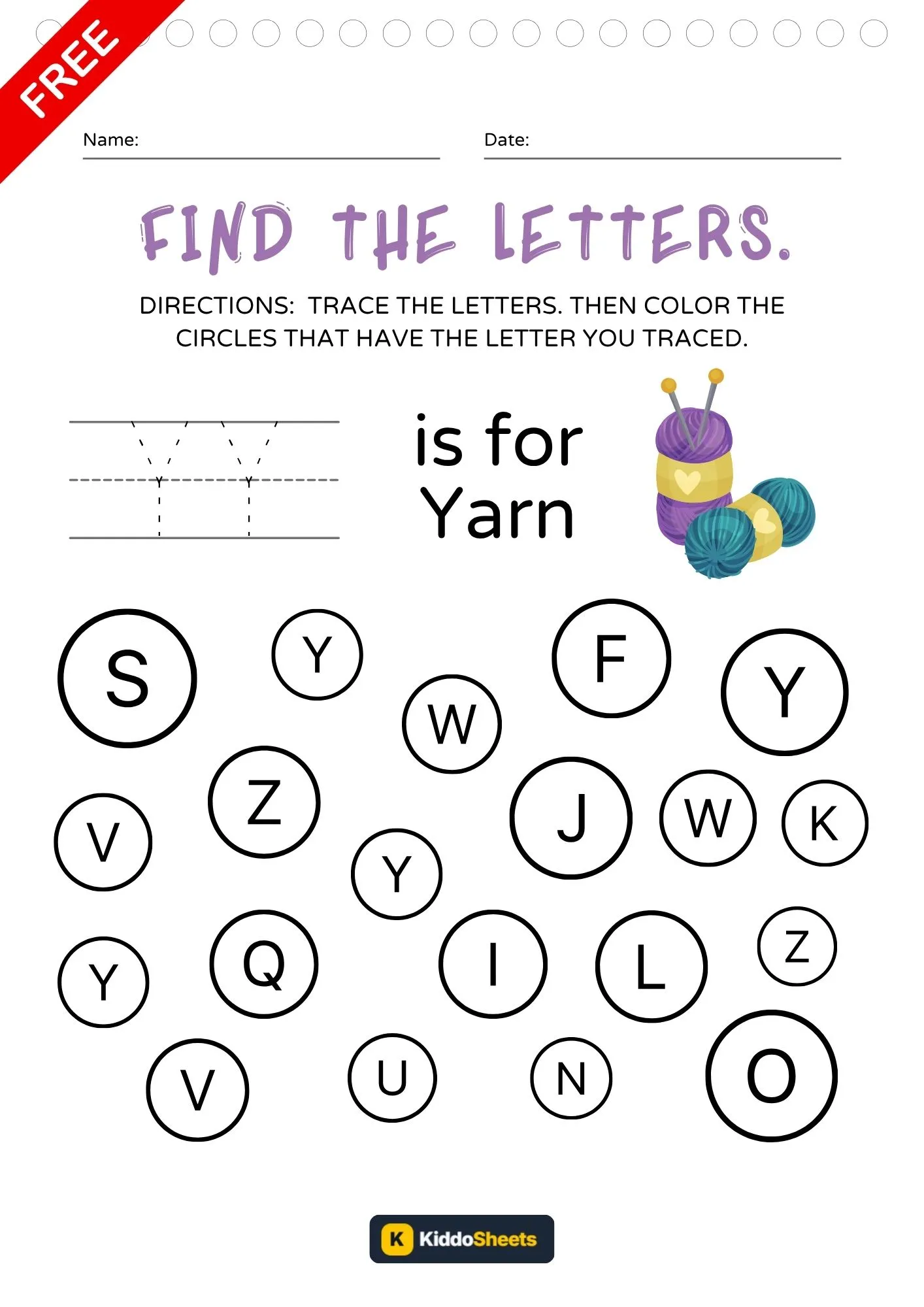 Trace and Coloring the Letters Y