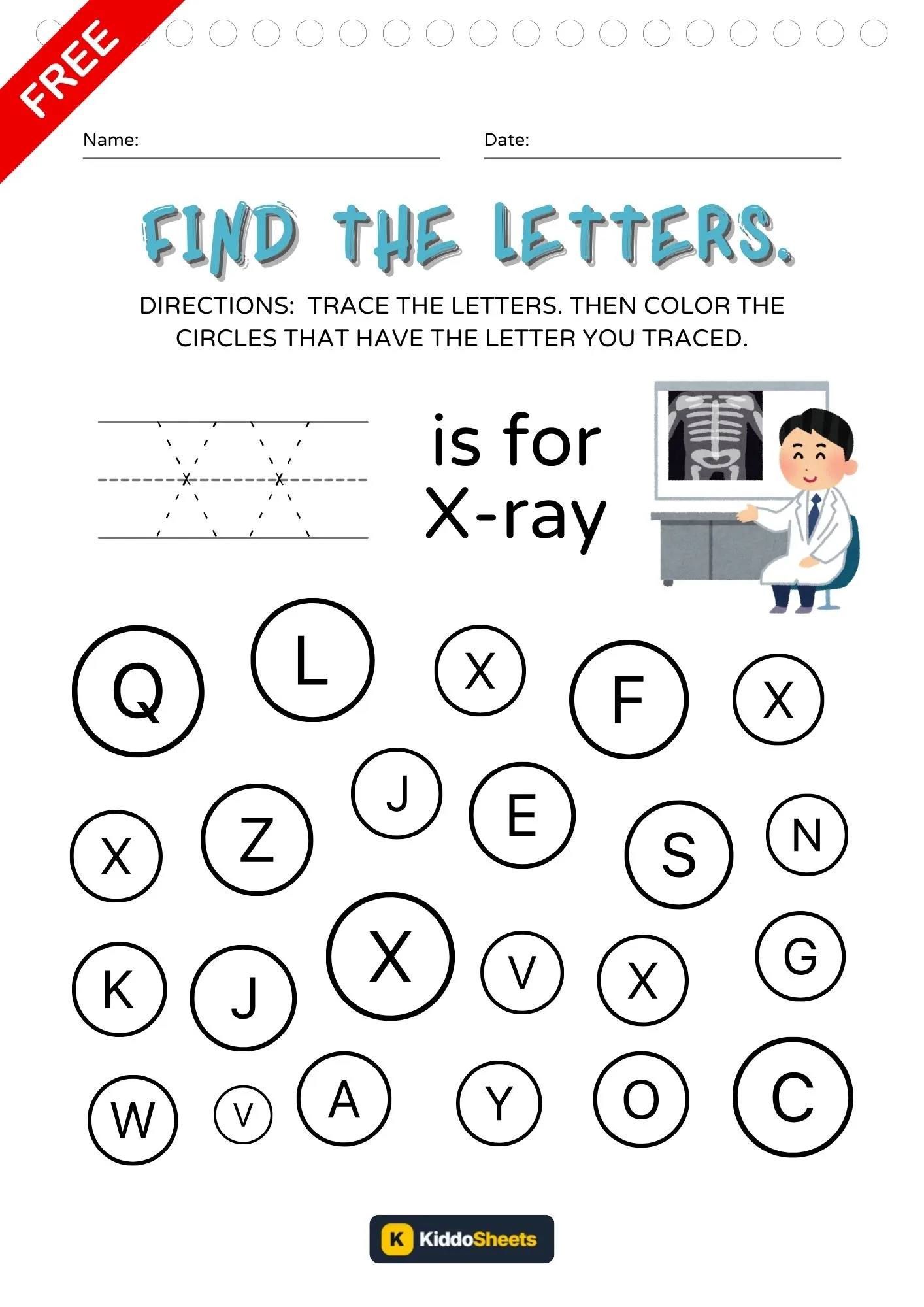 Trace and Coloring the Letters X